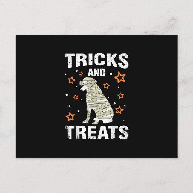 Postal De Anuncios Disfraz de Momia para Rottweiler Treats _ Tricks H (Anverso)