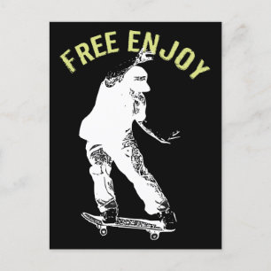 Postal De Anuncios Disfruta Gratis el Skateboarding Urbano Retro