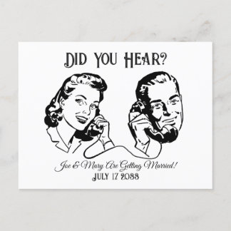 Postal De Anuncios Divertida boda vintage Guardar la fecha, Boda únic