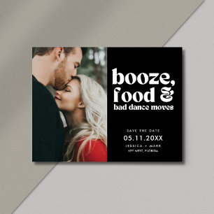 Postal De Anuncios Divertido Boda Foto Guardar la fecha