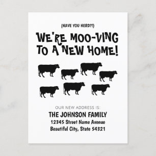Postal De Anuncios Divertido Estamos mudando el rebaño de vacas nueva