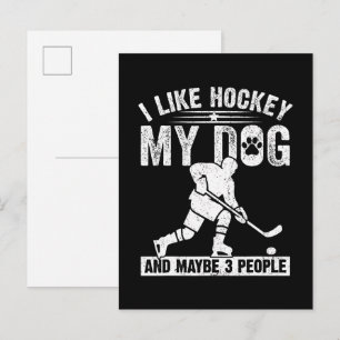 Postal De Anuncios Divertido Me Gusta El Hockey Mi Perro Y Quizás 3 P