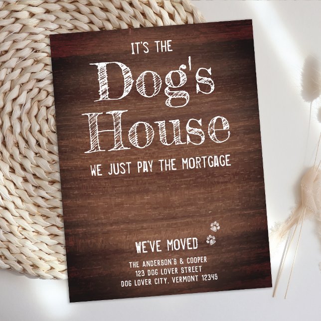 Postal De Anuncios Divertido Rústico Nos Mudamos Nueva Casa Perro Mas (Subido por el creador)