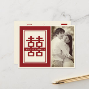 Postal De Anuncios Doble Felicidad Roja Foto China Save The Date