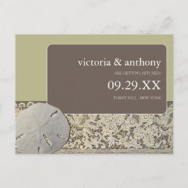 Postal De Anuncios Dólar de arena de encaje, vintage de playa guardar