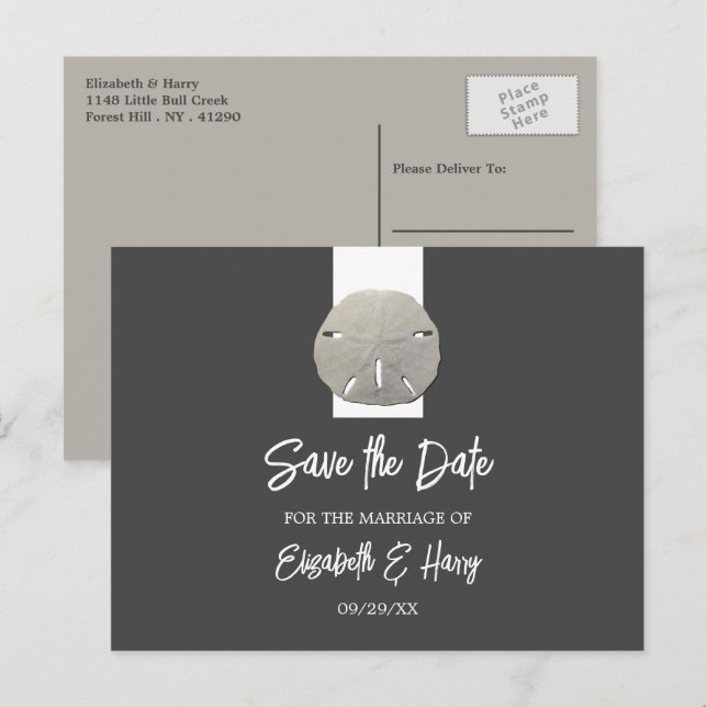 Postal De Anuncios Dólar de Arena Solitario - Gris Carbón - Salvar la (Anverso / Reverso)