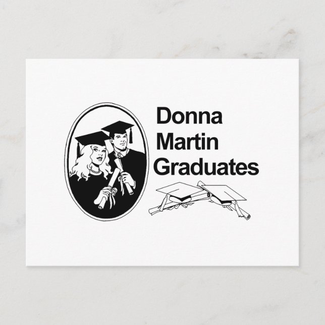 POSTAL DE ANUNCIOS DONNA MARTIN SE GRADÚA (Anverso)