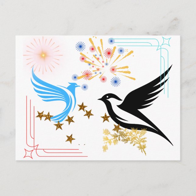 Postal De Anuncios Dos aves majestuosas (Anverso)