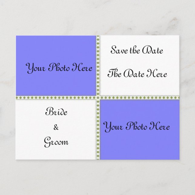 Postal De Anuncios Dos fotos Guardar la fecha (Anverso)