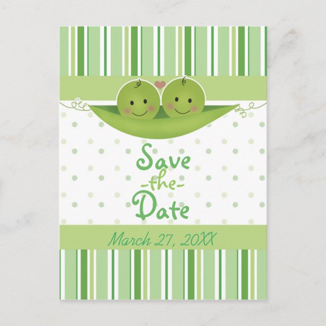 Postal De Anuncios Dos guisantes en una vaina Gemelos Baby Shower Gua (Anverso)