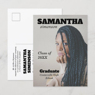 Postal De Anuncios Dramático Partido de Graduación al Estilo Revista
