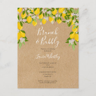Postal De Anuncios Ducha nupcial de lémones ruidosos de brunch