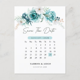 Postal De Anuncios Dusty Emerald Green Floral Wedding Save the Date