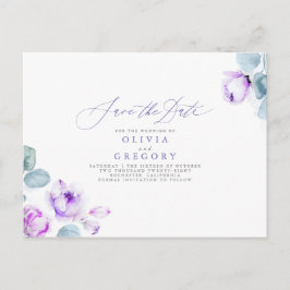 Postal De Anuncios Dusty Purple Elegant Romantic Save The Date