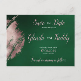 Postal De Anuncios Ecologista verde esmeralda y oro Rosa Guardar la t