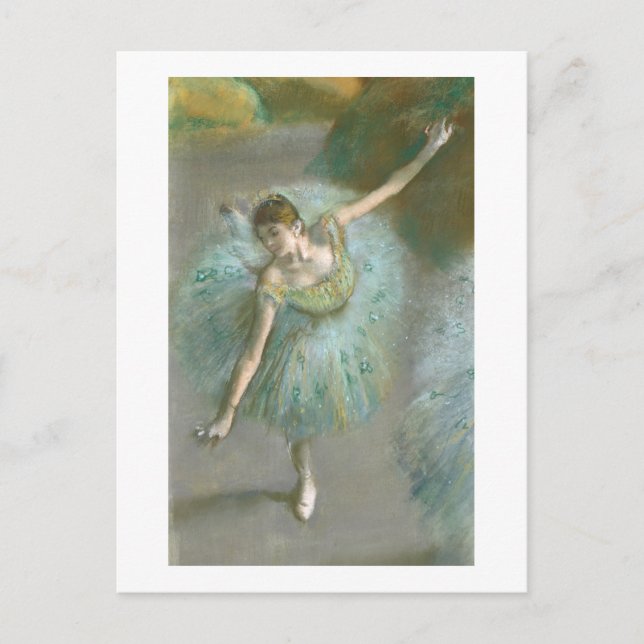 Postal De Anuncios Edgar Degas | Bailarina de verde | Nueva dirección (Anverso)