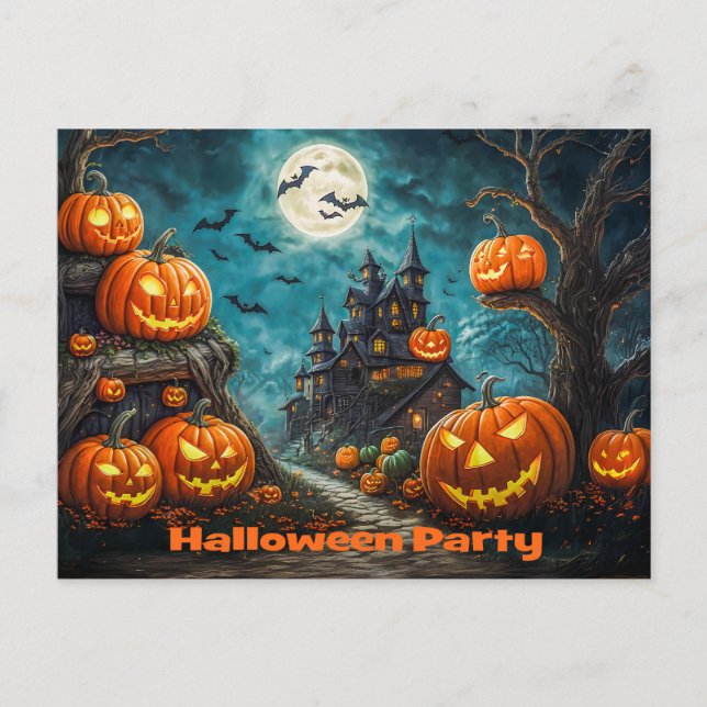 Postal De Anuncios Einladungskarte für eine Halloween Party (Anverso)