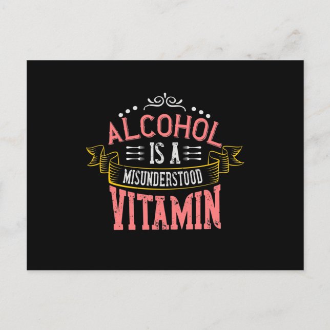 Postal De Anuncios El alcohol es una vitamina mal entendida (Anverso)