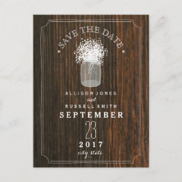 Postal De Anuncios El aliento del bebé Mason Jar Barn Wood salva la f