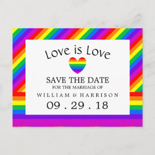 Postal De Anuncios El amor del corazón del arcoiris es la boda del am
