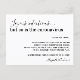 Postal De Anuncios El amor es contagioso Posposición de la boda Covid