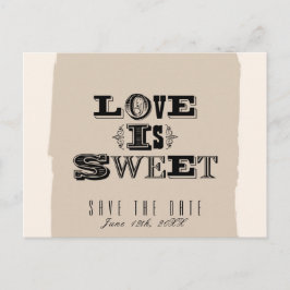 Postal De Anuncios EL AMOR ES DULCE Beige Vintage Wedding Save The Da