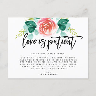 Postal De Anuncios El amor es paciente: aplazamiento de la boda