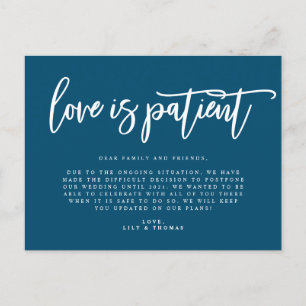 Postal De Anuncios El amor es paciente: aplazamiento de la boda