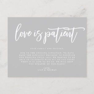 Postal De Anuncios El amor es paciente: aplazamiento de la boda