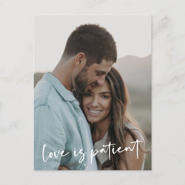 Postal De Anuncios El amor es paciente | Foto de escritura moderna de (Anverso)