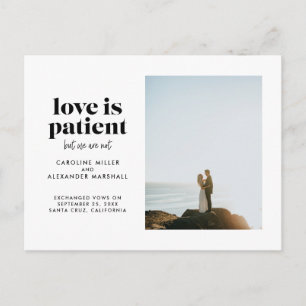 Postal De Anuncios El amor es paciente pero nosotros no nos escapamos