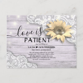 Postal De Anuncios El amor por la postergación del boda es un girasol