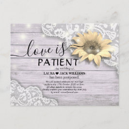 Postal De Anuncios El amor por la postergación del boda es un girasol