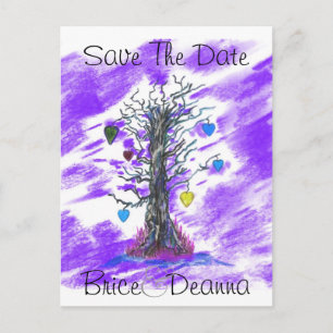 Postal De Anuncios El árbol del amor morado salva la fecha
