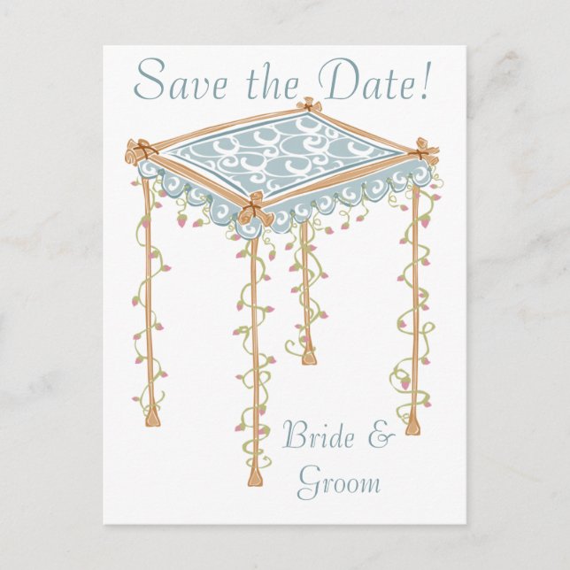 Postal De Anuncios El Boda judío Personalizado de KRW Canopy salva la (Anverso)