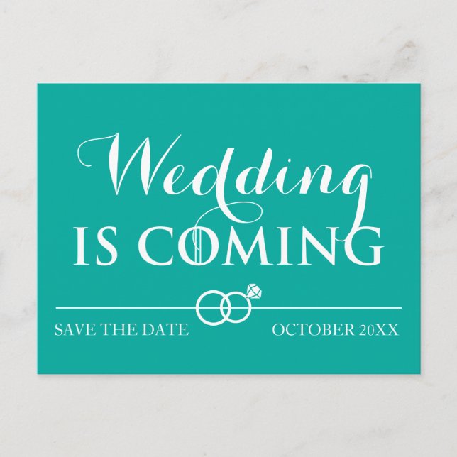 Postal De Anuncios El boda viene a guardar la fecha en blanco (Anverso)