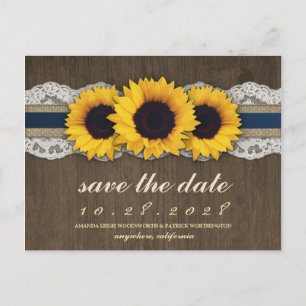 Postal De Anuncios El Buzón Azul Rústico Del Girasol Salva Las Cartas