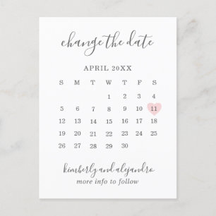 Postal De Anuncios El calendario cambia la fecha de corte del corazón