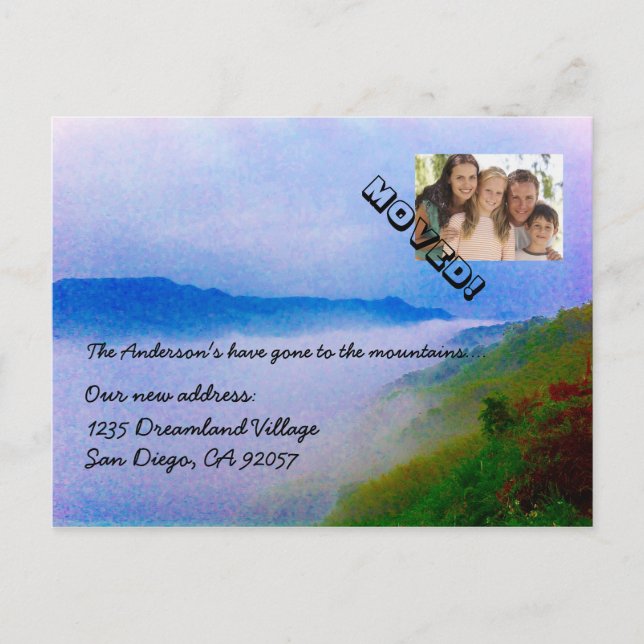 Postal De Anuncios El cambio de dirección de tu foto en las montañas (Anverso)
