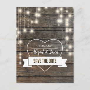 Postal De Anuncios El corazón de amor Cadena de luces Guardar la fech