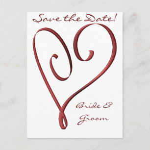 Postal De Anuncios El corazón rojo estilizado del Personalizado KRW s