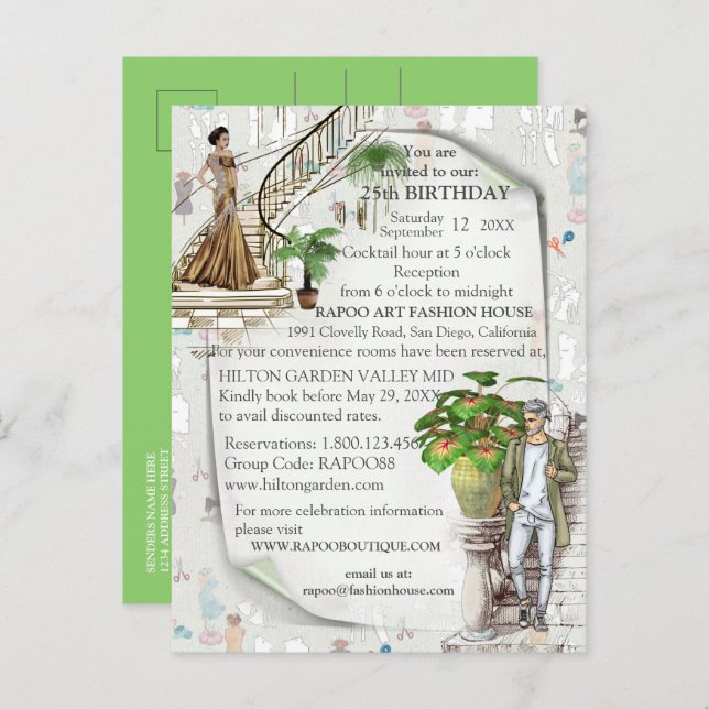 Postal De Anuncios El diseñador de moda  (Anverso / Reverso)