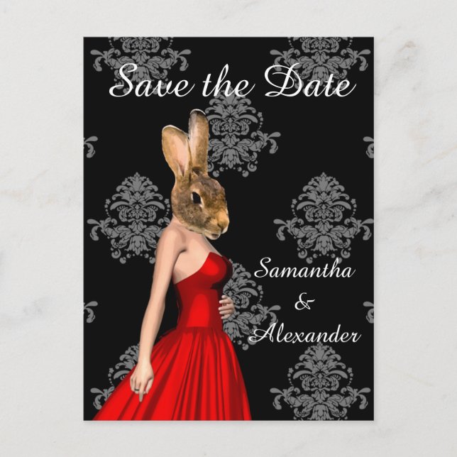 Postal De Anuncios El divertido collage romántico de animales salva l (Anverso)