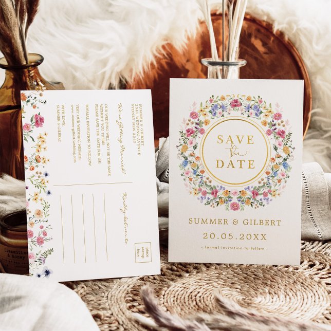 Postal De Anuncios El elegante jardín de flores silvestres Wreath Sav (Subido por el creador)