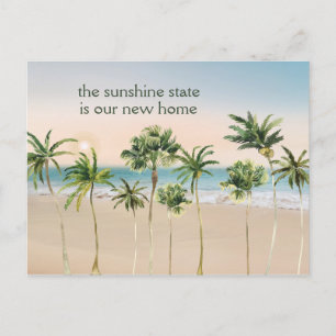 Postal De Anuncios El Estado del Sol es Nuestro Nuevo Hogar Palmeras 