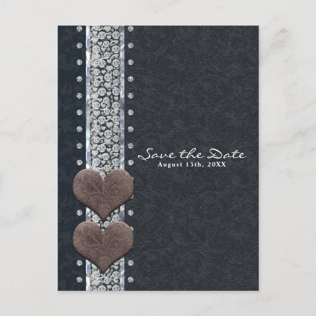 Postal De Anuncios El Glam Occidental: Cuero negro y diamantes salvan (Anverso)