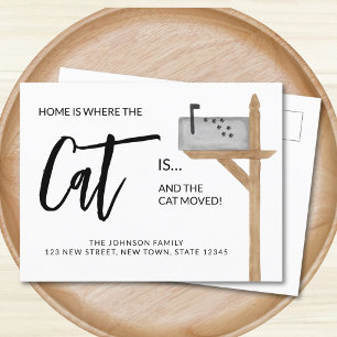 Postal De Anuncios El Hogar Es Donde El Gato Es Donde Hemos Movido Ga