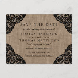 Postal De Anuncios El Lazo Negro Sobre La Rústica Colección De Bodas 