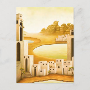 Postal De Anuncios "El Lugar" - Pintura del desierto de Oriente Medio