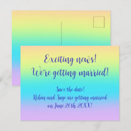 Postal De Anuncios El magnífico Boda pastel arcoiris salva la fecha